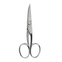 Nickel-plated Pedicure Scissors (Curved Tip) - detail view