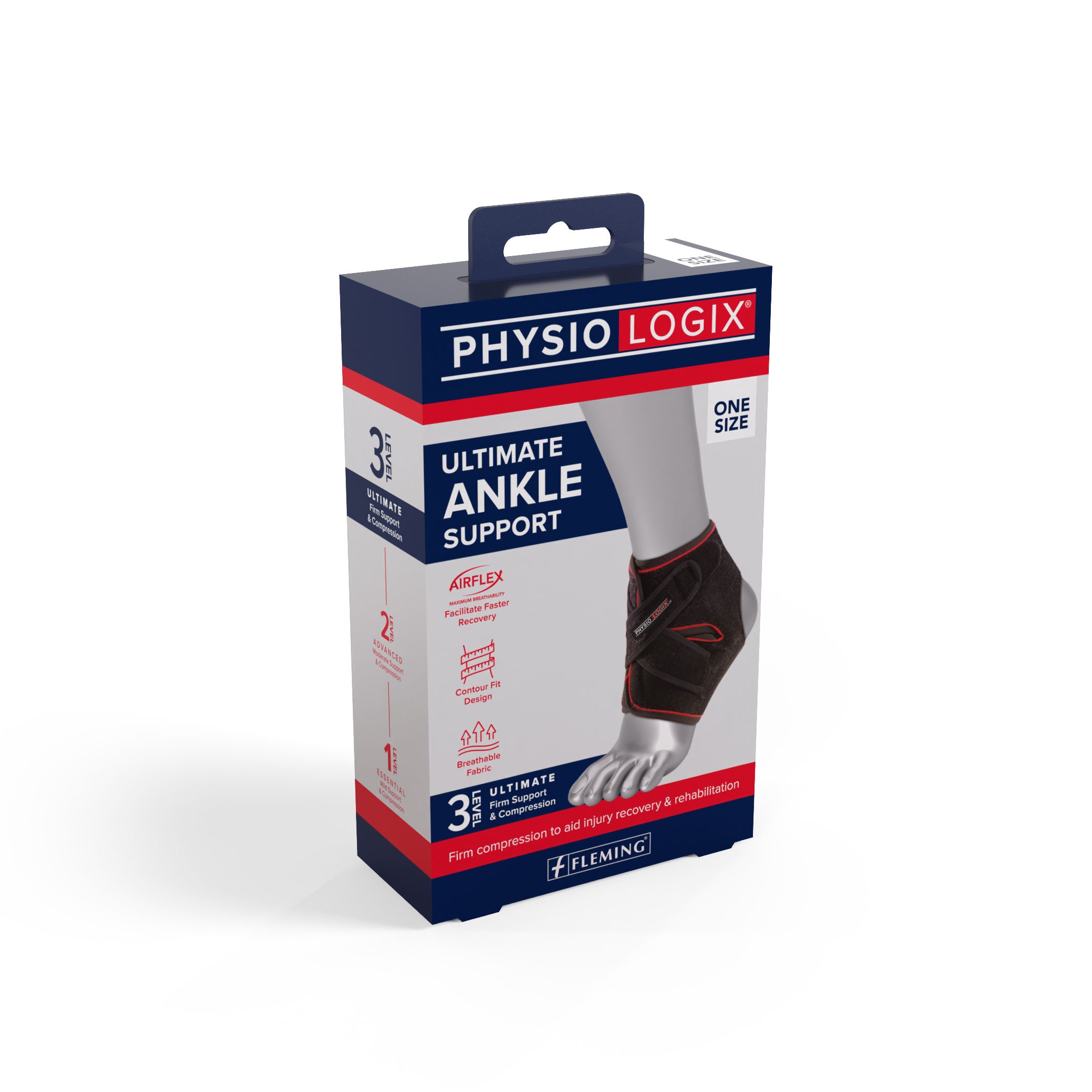 Physiologix Ultimate Ankle Support – adjustable compression brace with bilateral strapping