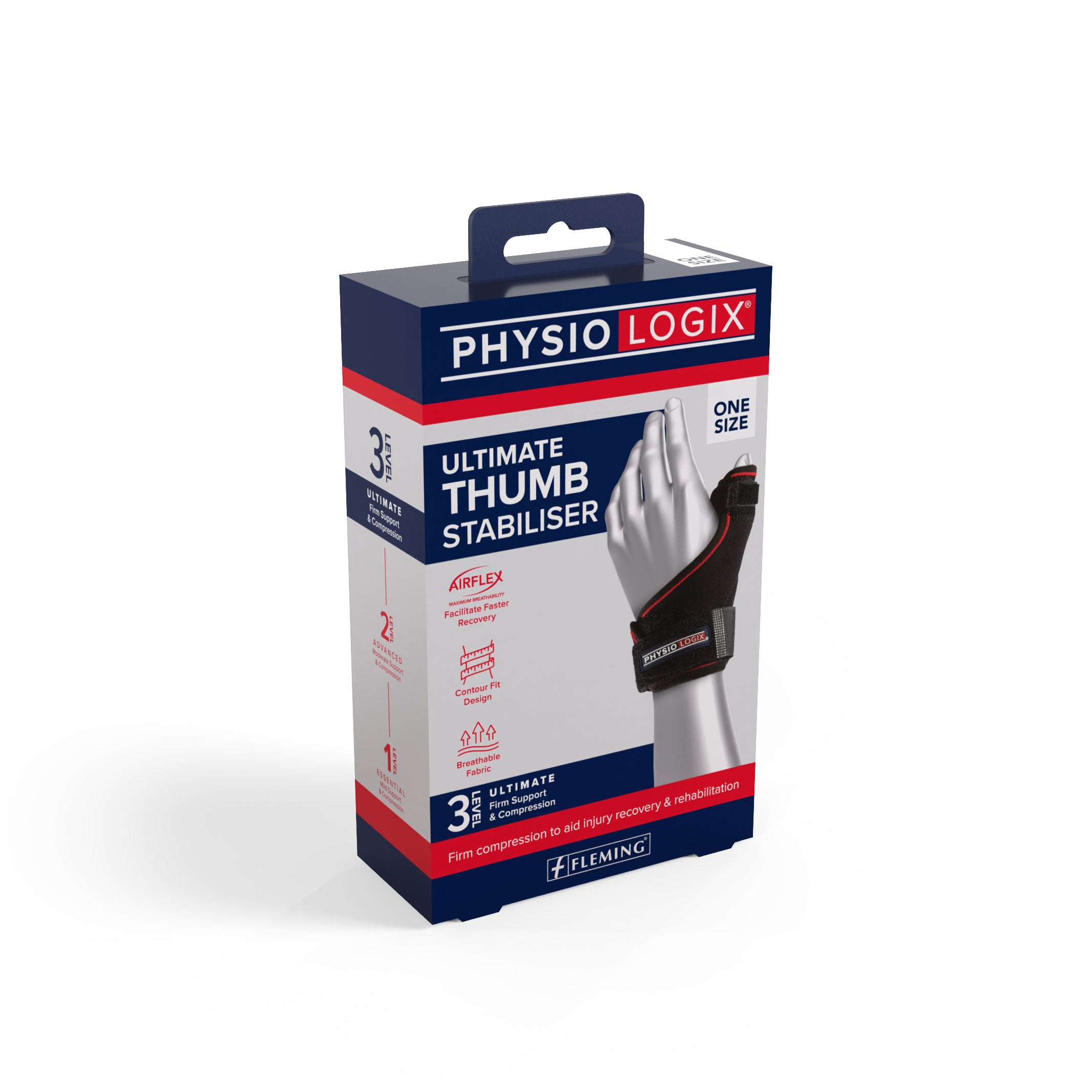Physiologix Ultimate Thumb Stabiliser – adjustable splint brace with elongated thumb strap