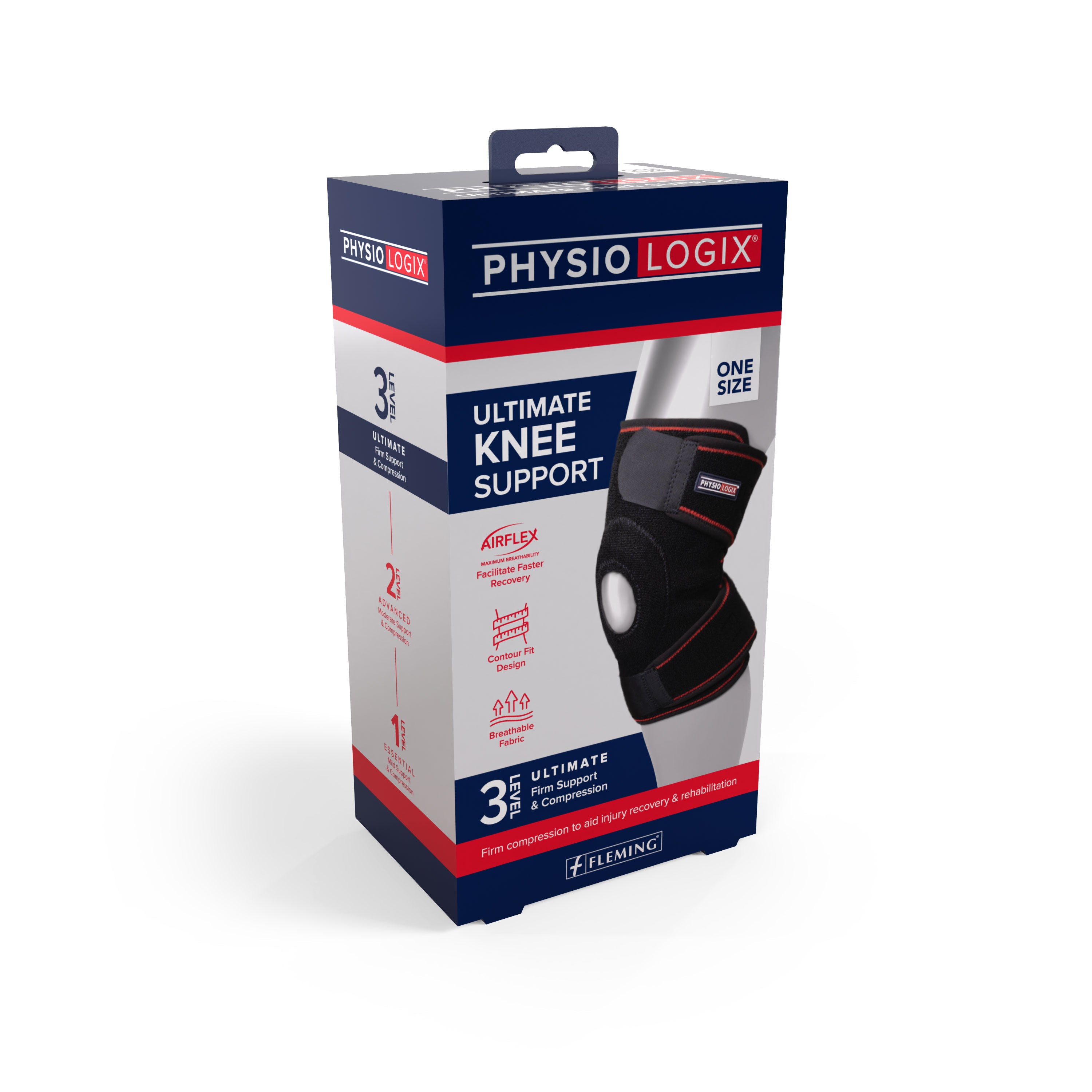 Physiologix Ultimate Knee Support – dual strap compression brace with padded kneecap stabilisation