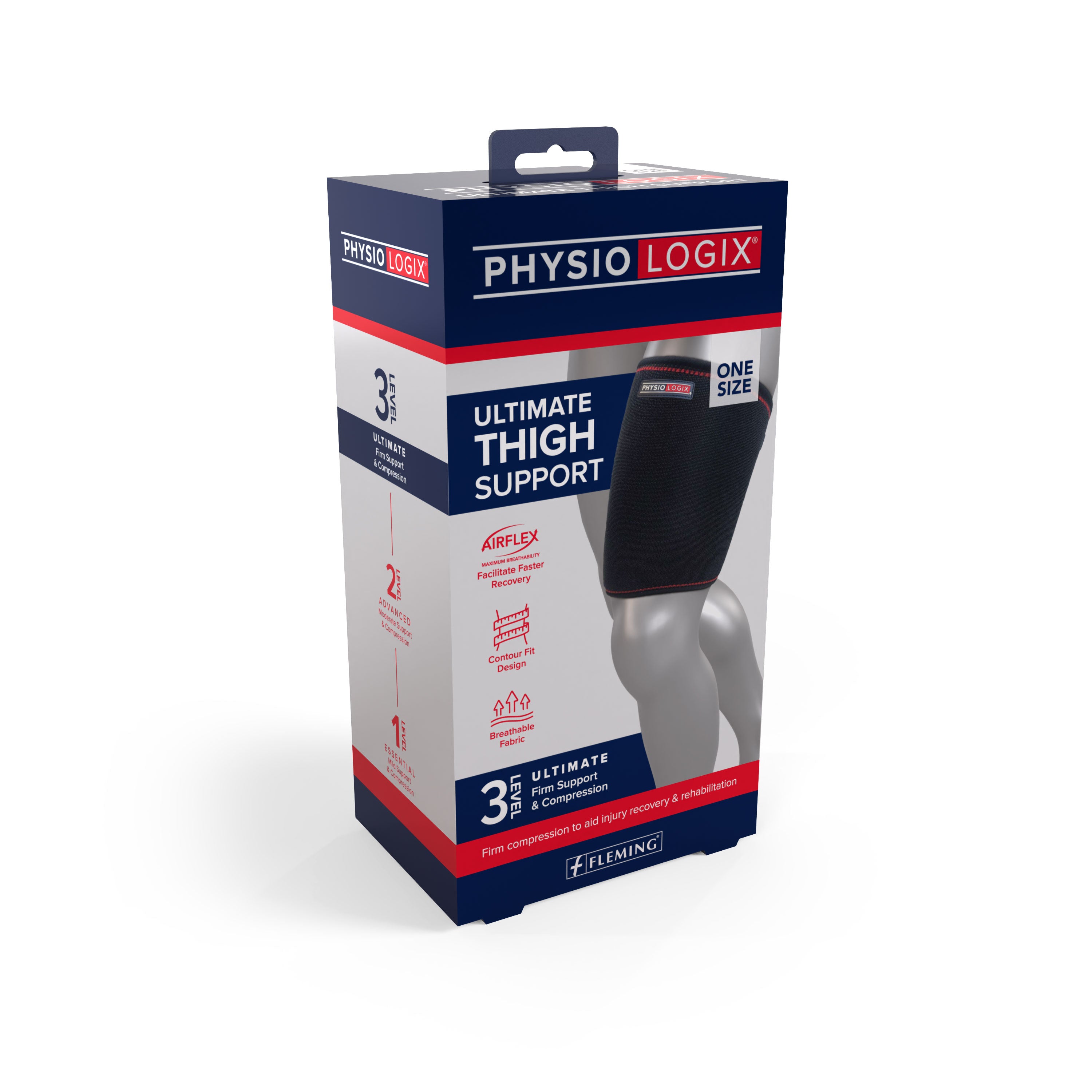 Physiologix Ultimate Thigh Support – adjustable lightweight compression brace with breathable lining