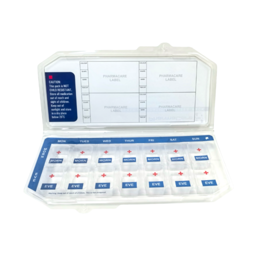 Pill Tray Stickers - 2 Rows - detail view