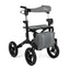 RANGER Aluminium Rollator with 12-Inch Pneumatic Wheels for Outdoor Use Black (Ireland)