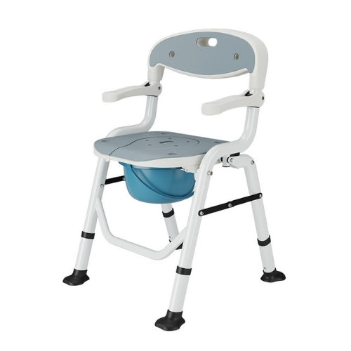 NEXO commode chair with blue container and white frame