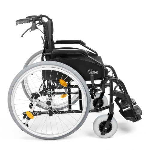 EVERYDAY-TIM Aluminium Wheelchair with Foldable Backrest and Attendant Brakes