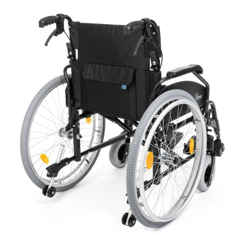 EVERYDAY-TIM Aluminium Wheelchair with Foldable Backrest and Attendant Brakes