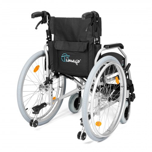 EVERYDAY-TIM Aluminium Wheelchair with Foldable Backrest and Attendant Brakes