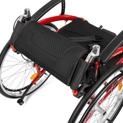 Exclusive-TIM Light Aluminium Wheelchair – Lightweight Manual Wheelchair with Quick-Release Wheels (Red)