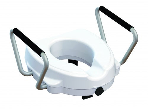 Toileting Aids Bundle – Commode Chair, Raised Toilet Seat and Safety Rail