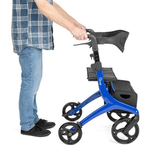 LORENZA Aluminium Rollator – Lightweight, Foldable Walking Support with Seat & Bag