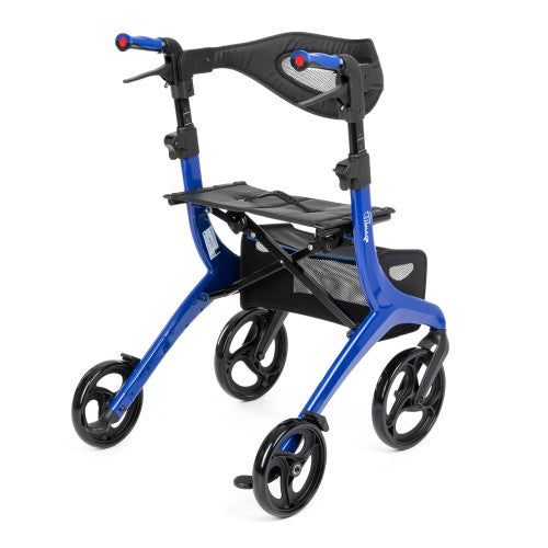 LORENZA Aluminium Rollator – Lightweight, Foldable Walking Support with Seat & Bag