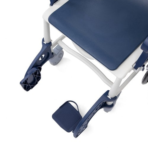 SANI-TIM 3-in-1 Shower and Commode Transport Chair – Aluminium Frame with Flip-Up Armrests, Braked Castors and Quick-Release Rear Wheels