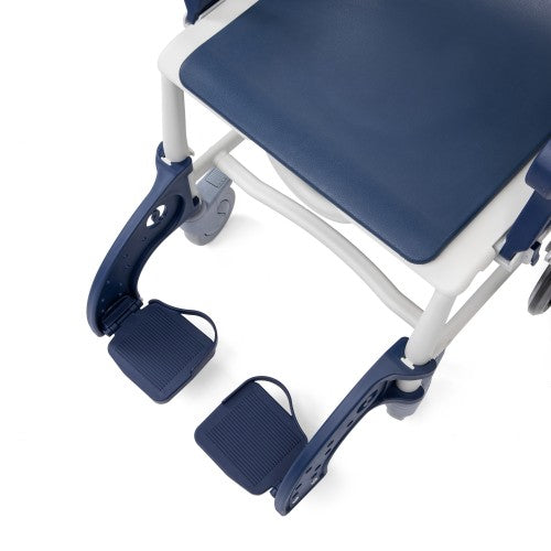 SANI-TIM 3-in-1 Shower and Commode Transport Chair – Aluminium Frame with Flip-Up Armrests, Braked Castors and Quick-Release Rear Wheels