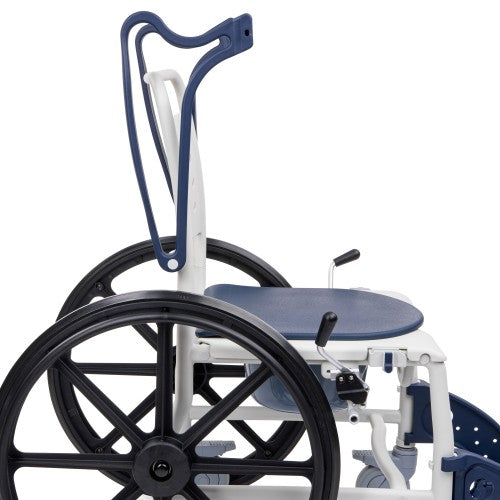 SANI-TIM 3-in-1 Shower and Commode Transport Chair – Aluminium Frame with Flip-Up Armrests, Braked Castors and Quick-Release Rear Wheels