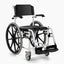 Aluminium Shower & Commode Wheelchair with 24" Rear Wheels and PU Seat – White