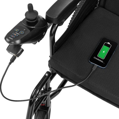 Electric-TIM I Power Wheelchair – Folding Electric Chair with Pneumatic Wheels