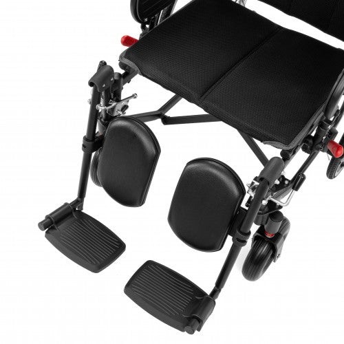 NEURO-TIM Aluminium Reclining Wheelchair – Adjustable Backrest, Elevating Leg Rests, Head Support & Anti-Tip Safety System