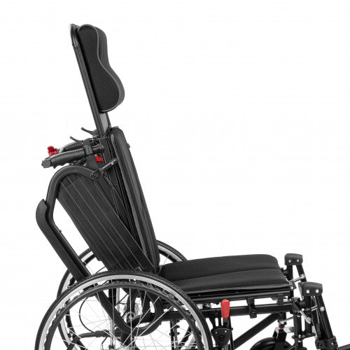 NEURO-TIM Aluminium Reclining Wheelchair – Adjustable Backrest, Elevating Leg Rests, Head Support & Anti-Tip Safety System