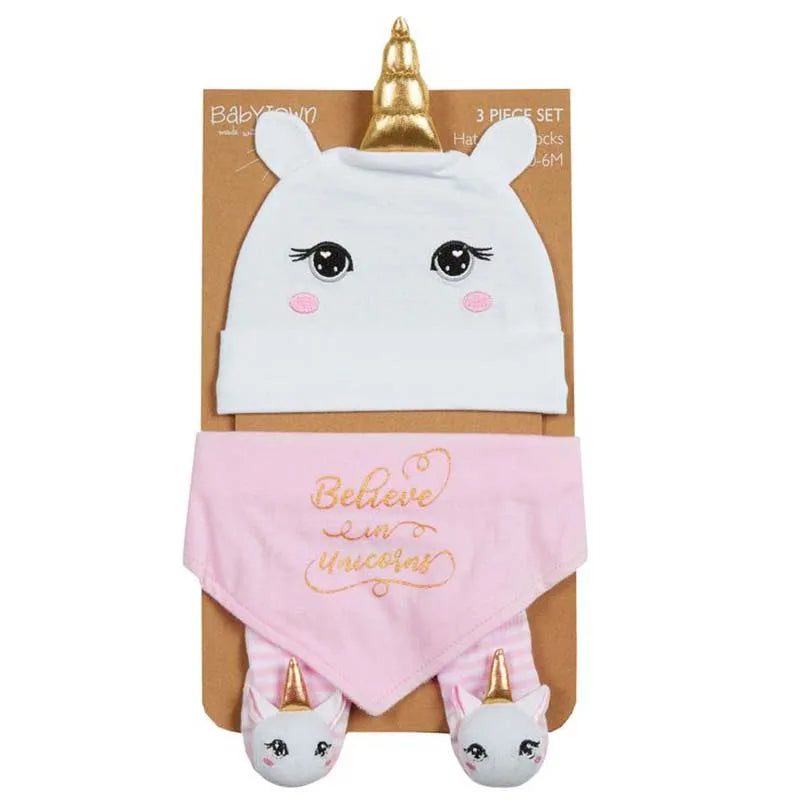 Babytown 3Pce Unicorn Bib Set (Pack of 6)