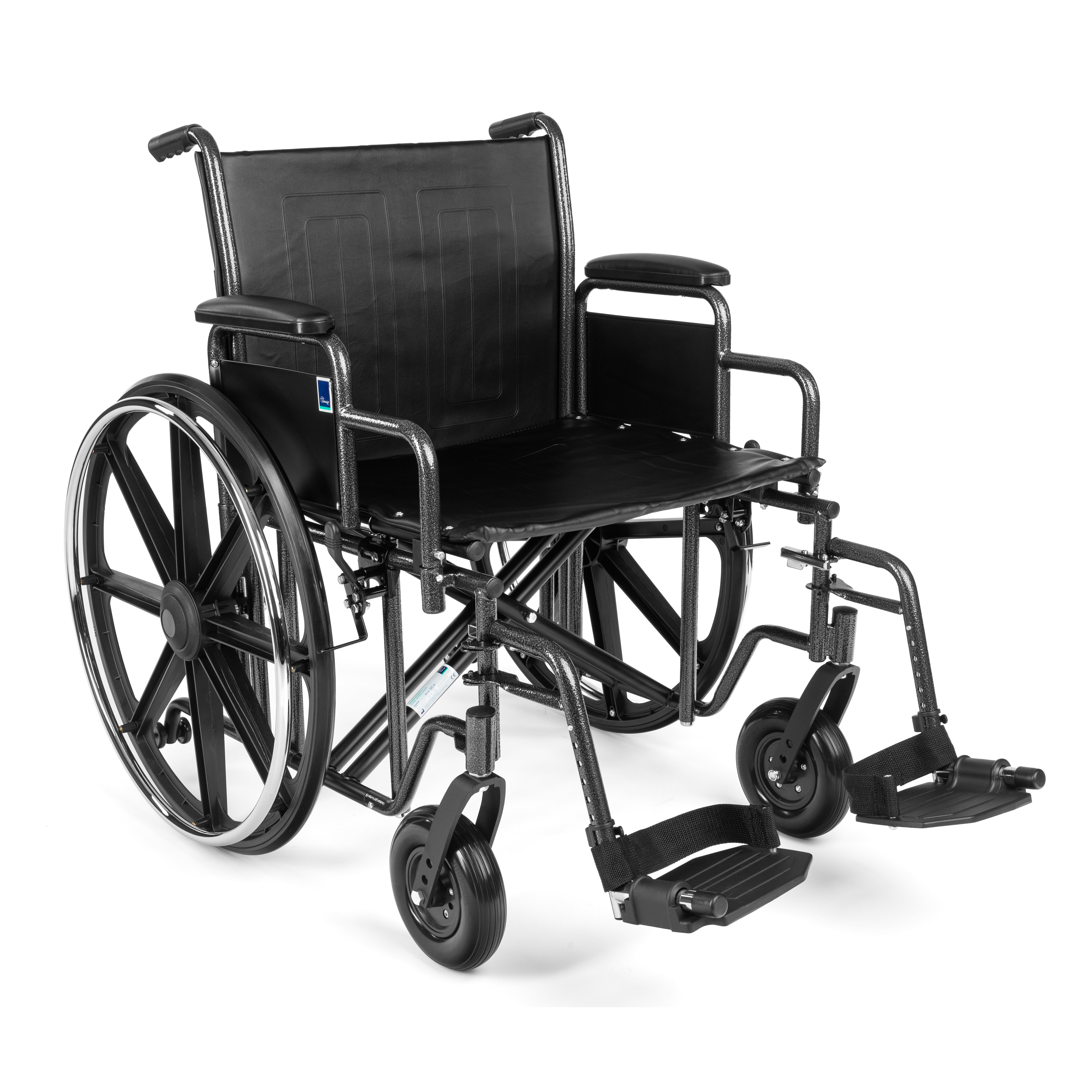 Reinforced Steel Wheelchair – Heavy-Duty 225 kg Capacity