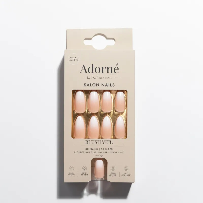 Adorne by Tbn Blush Veil False Nails – nails