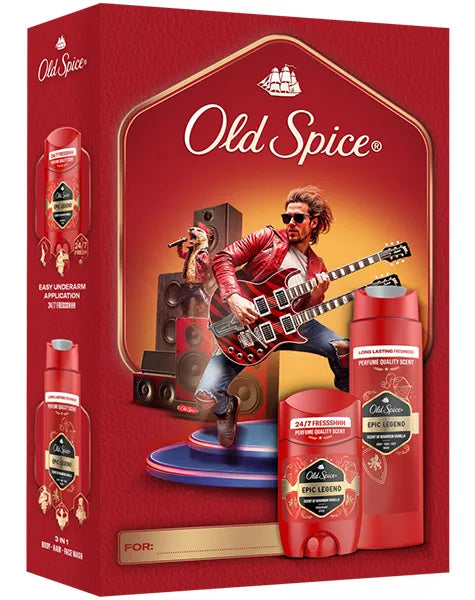 Old Spice Epic Legend 2Pce Gift Set Deo Stick & S/Gel (Pack of 6)