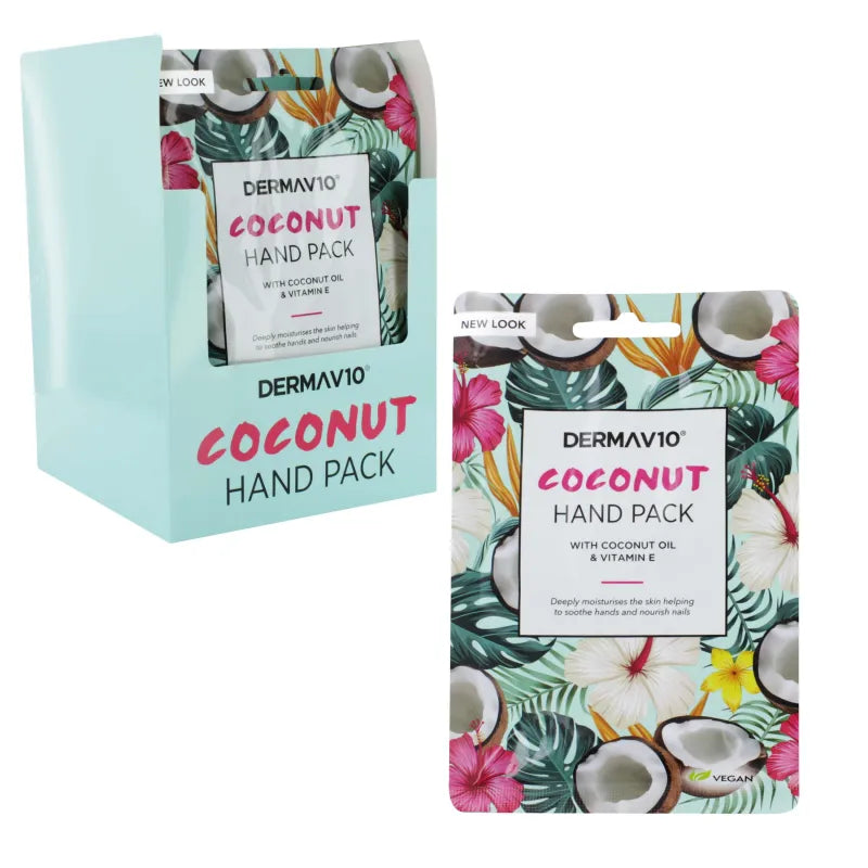 Derma V10 Coconut Hand Pack Mask X12 (Pack of 12)