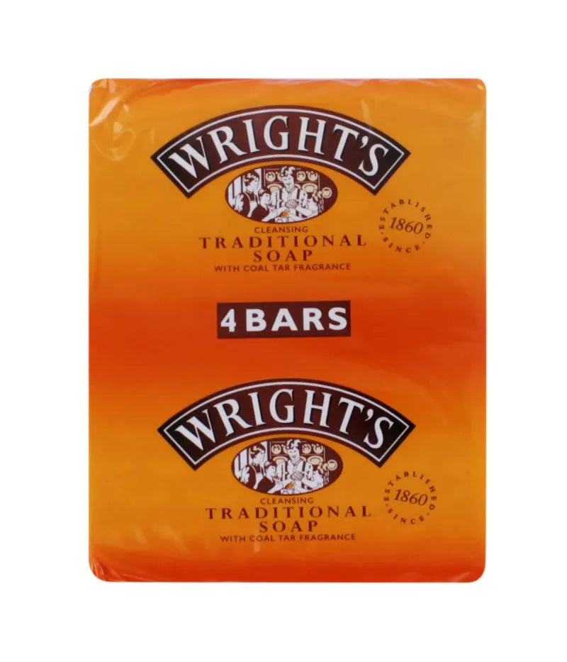 Wrights Coal Tar Soap 4X100G Pack (Pack of 6)