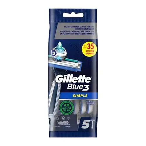 Gillette Blue 3 Simple Razors 5S (Pack of 6)