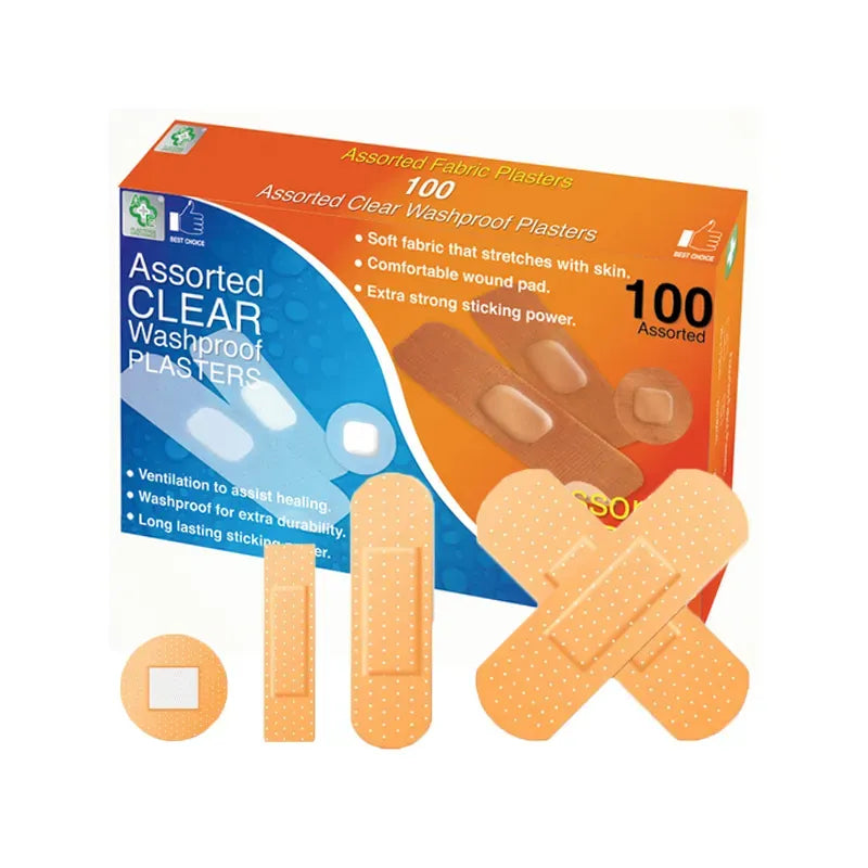 Ae7 Fabric/Clear 100 Assorted Plasters (Pack of 6)