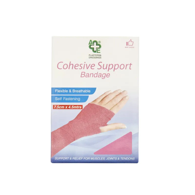Ae8 Cohesive Support Bandage Pink 7.5Cm X 4.5M (Pack of 6)