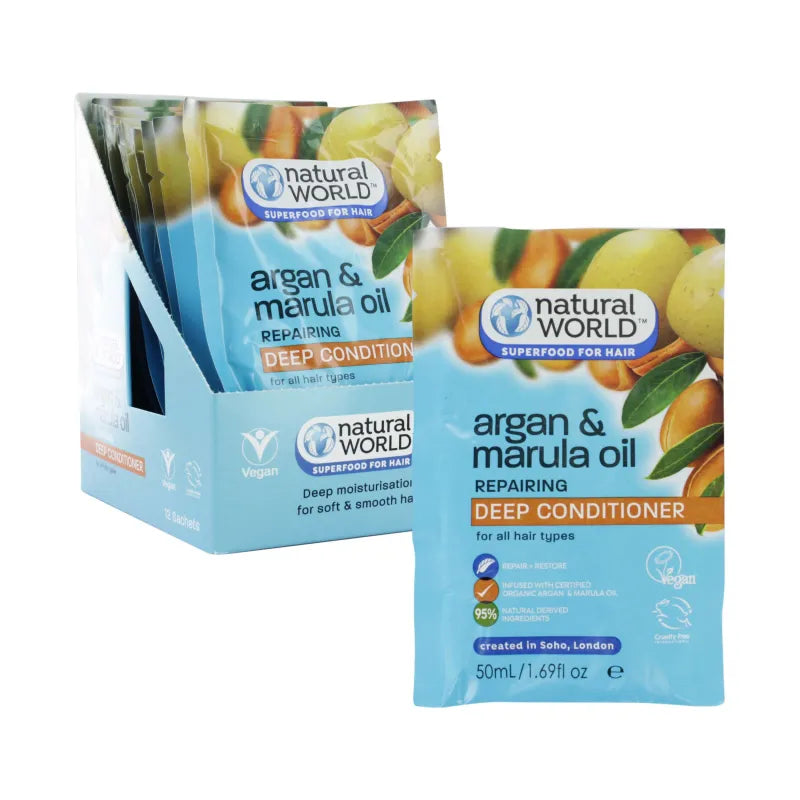 Natural World Argan & Marula Oil Deep Conditioner 50ML (Pack of 12)