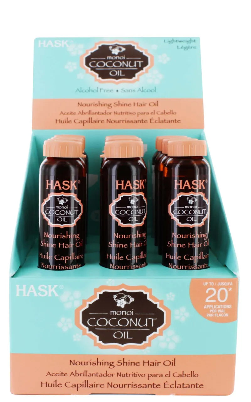 Hask Coconut Oil 18ML Disp X12 (Pack of 12)