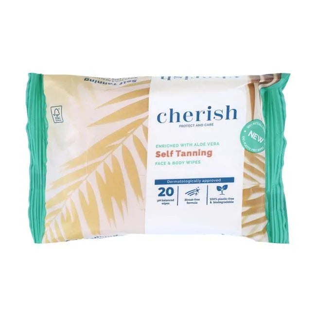 Cherish Self Tan Wipes 20S X 12 (Pack of 12)