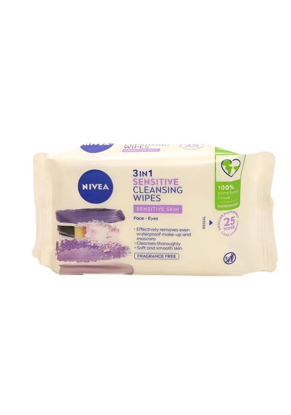 Nivea 3In1(25) Caring Cleansing Wipes Sensitive (Pack of 12)