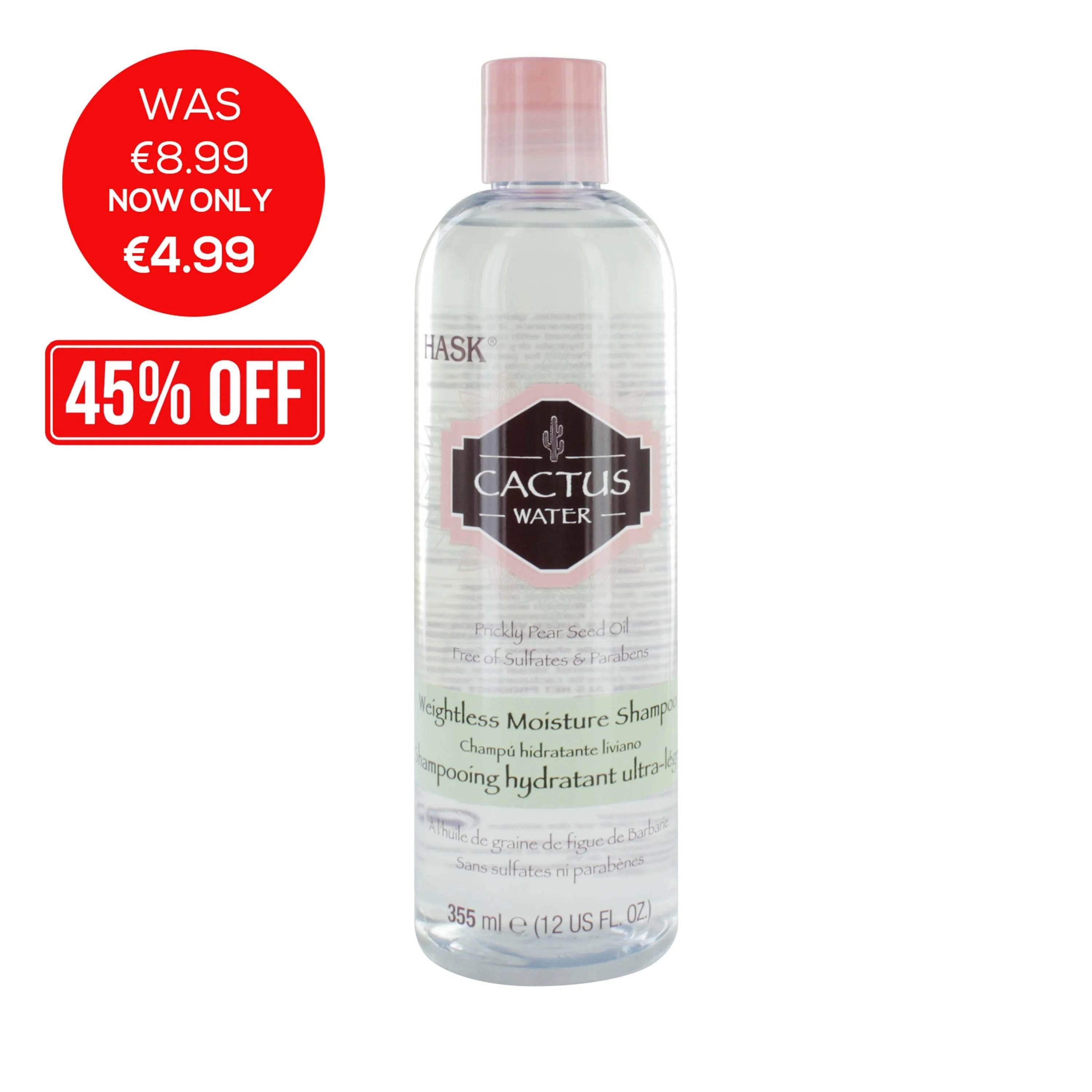 Hask Cactus Water Shampoo 355ML (Pack of 4)