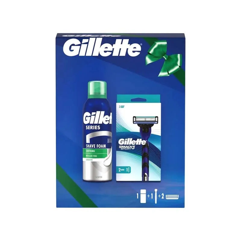 Gillette Mach 3 Classic Razor/Foam Set (2Up & Foam) (Pack of 6)