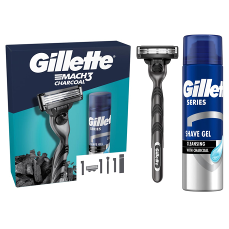 Gillette Mach 3 Charcoal Set 2Pce (Pack of 6)