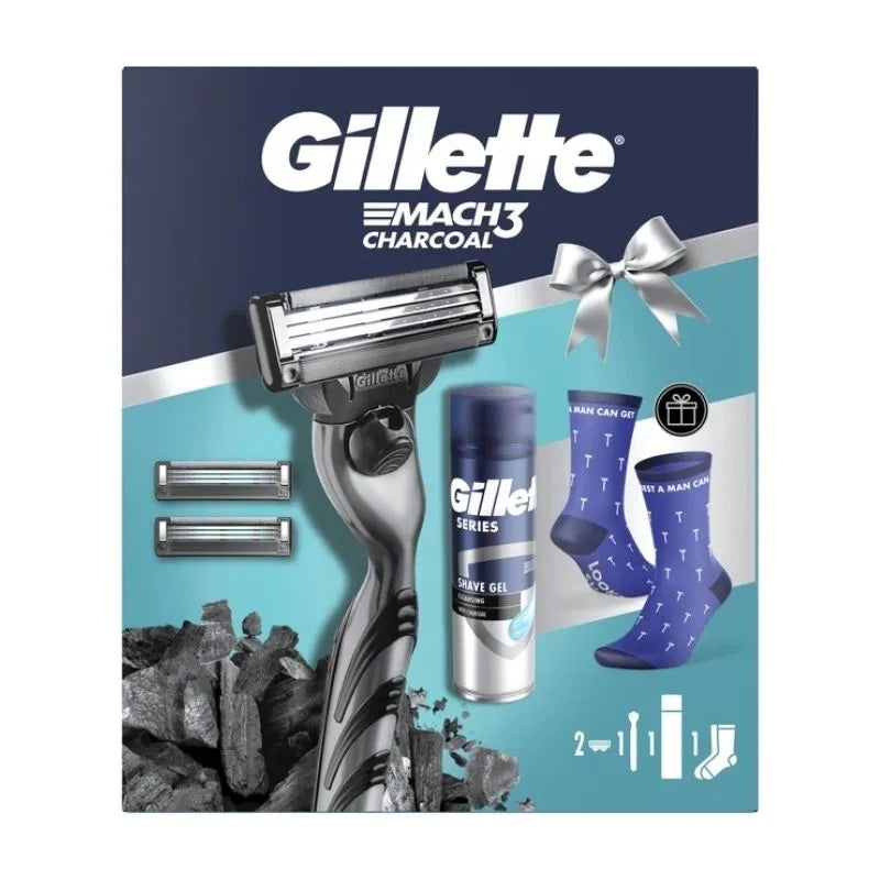Gillette Mach 3 Charcoal Gift Sock Set – razor
