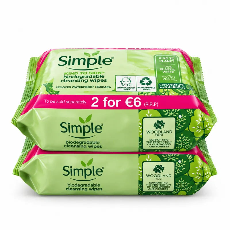 Simple 25 Bio Cleansing Wipes Twin Pack – wipes and tissues