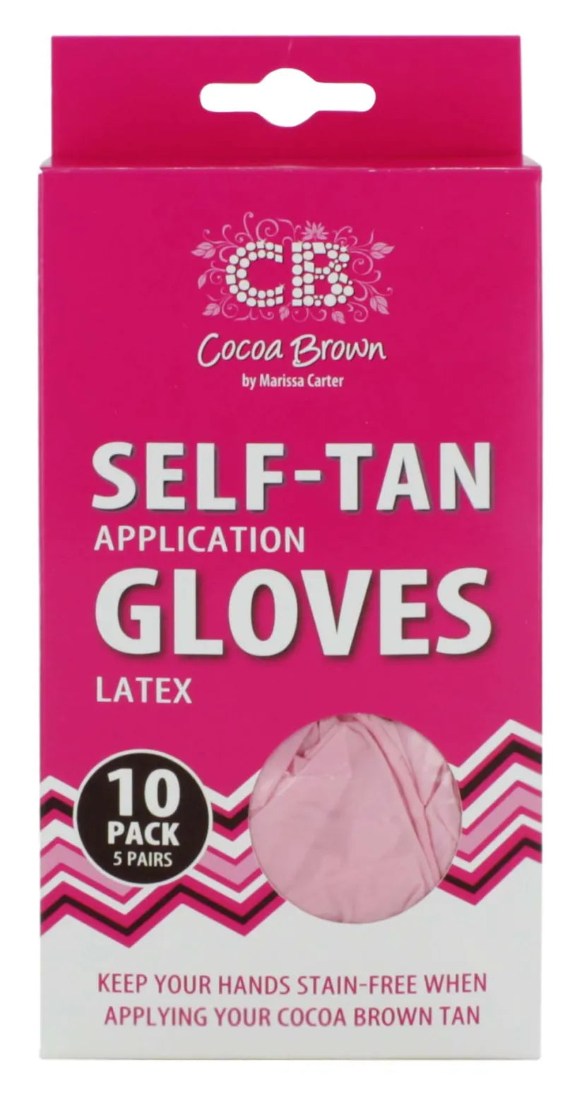 Cocoa Brown Self-Tan Latex Gloves (Pack of 6)