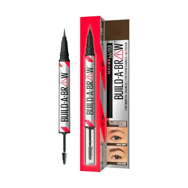Maybelline Build A Brow 2 In 1 Brow Pen Med Brown 257 (Pack of 3)