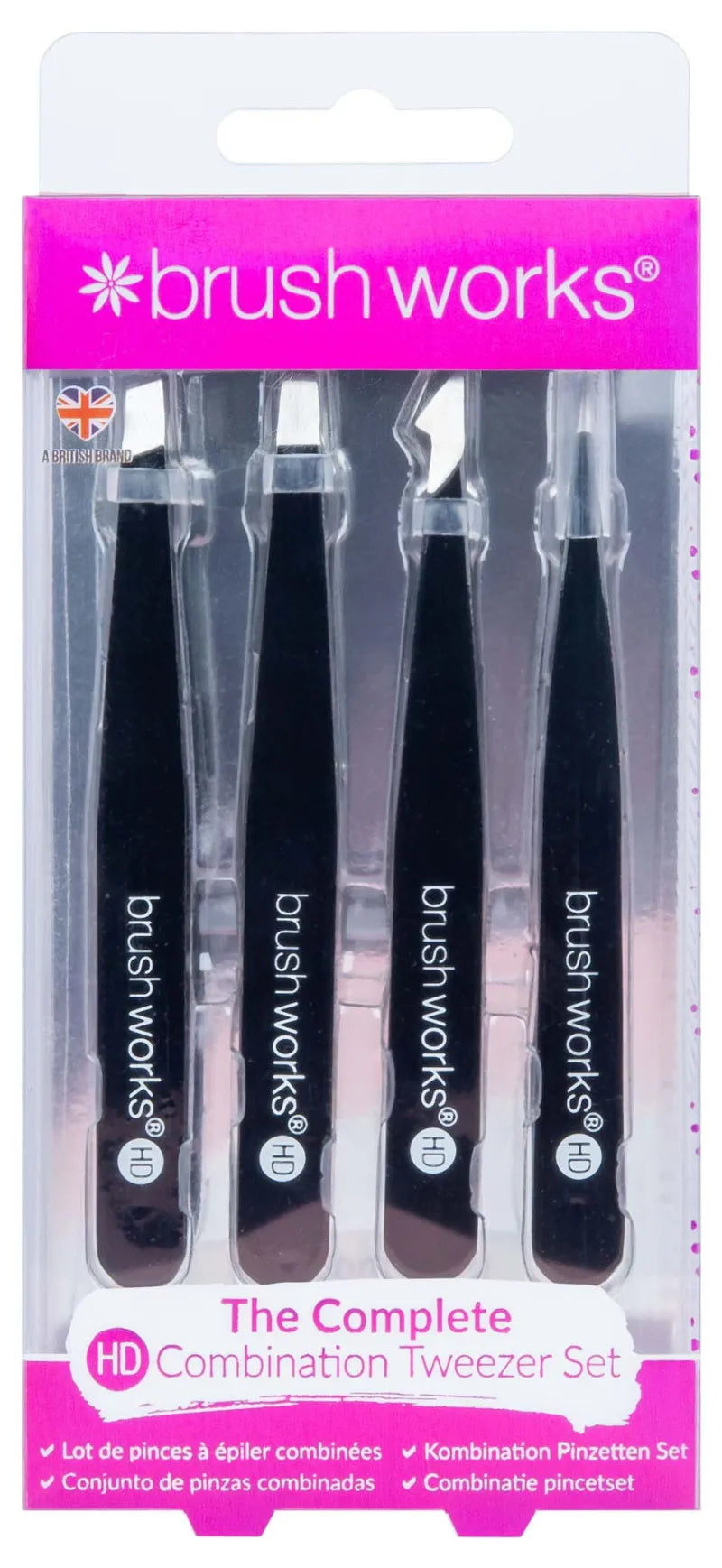 Brush Works Hd Combination Tweezer Set Black 52 56 039 (Pack of 6)