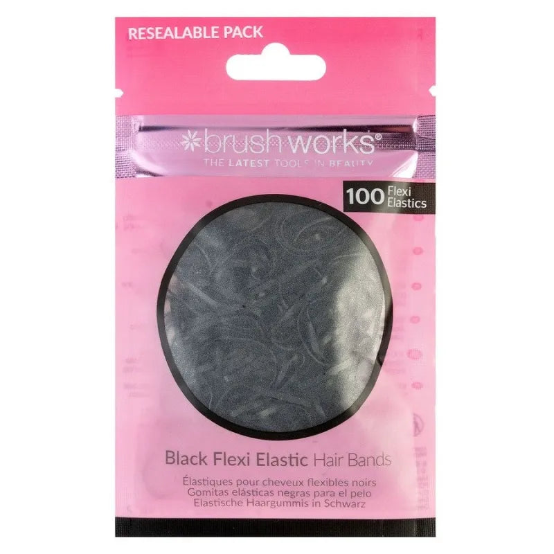 Brush Works 100 Black Flexi Elastic 52 56 542 (Pack of 6)