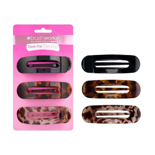 Brush Works 3 Sleek Flat Claw Clips – hair accessory
