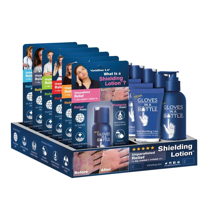 Gloves In A Bottle Mixed CDU 10 Tubes 100ML & 6 Blister 60ML