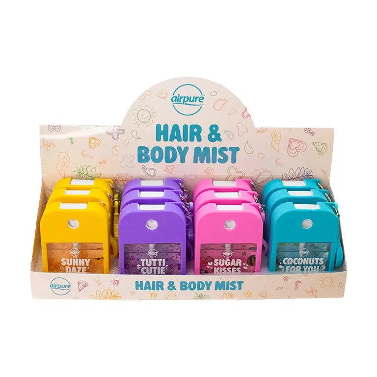 Airpure Hair/Body Mist Bag Fob 35ML Disp X12 (Pack of 12)