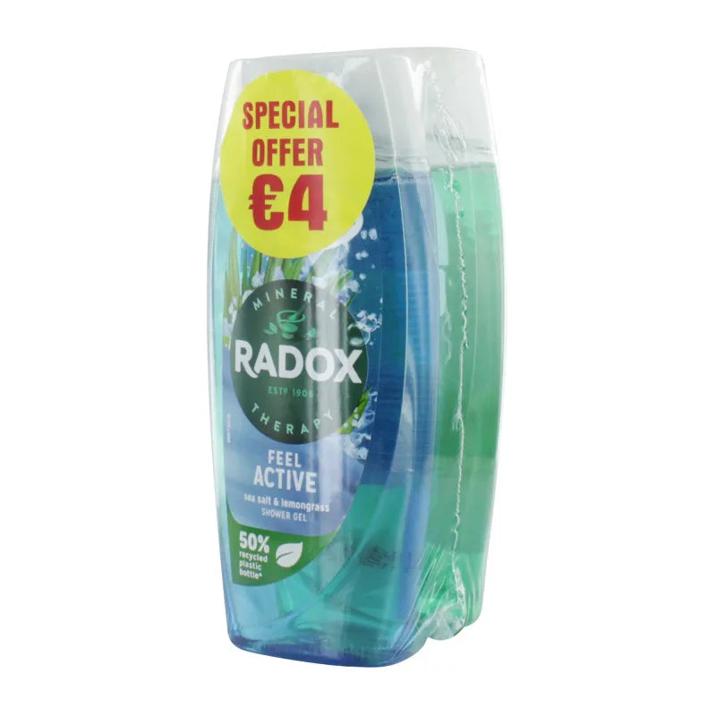 Radox Twin PK Feel Refreshd/Active 225ML (Pack of 6)