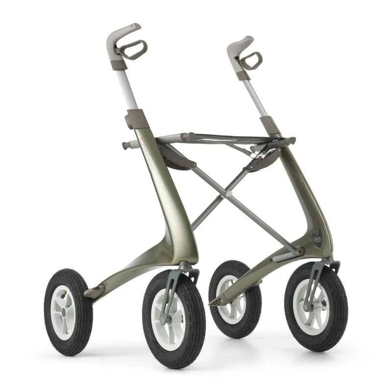 byACRE Carbon Overland Rollator in Defender Green - All-Terrain Carbon Fibre Walker