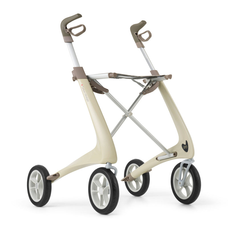 byACRE Carbon Ultralight Rollator in Oyster White - Foldable Carbon Fibre Walker